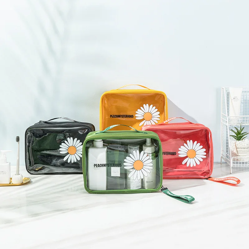 

Daisy Portable Clear Toiletry Bag for Women Waterproof Transparent Outdoor Travel Cosmetic Storage Bag Home Storage Bag, Colors