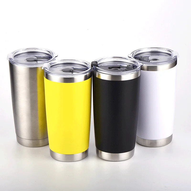 

China Supplier 20 Oz Double Wall Stainless Steel Thermos Wine Tumbler Cups, Tumbler Stainless With Lid, Slive, customized