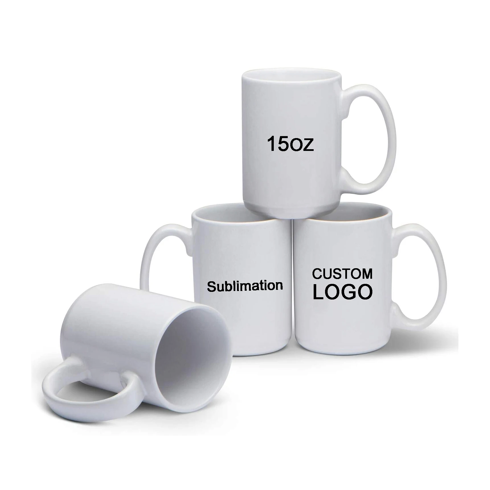 

white box packing 15oz big size blank white ceramic mug for sublimation