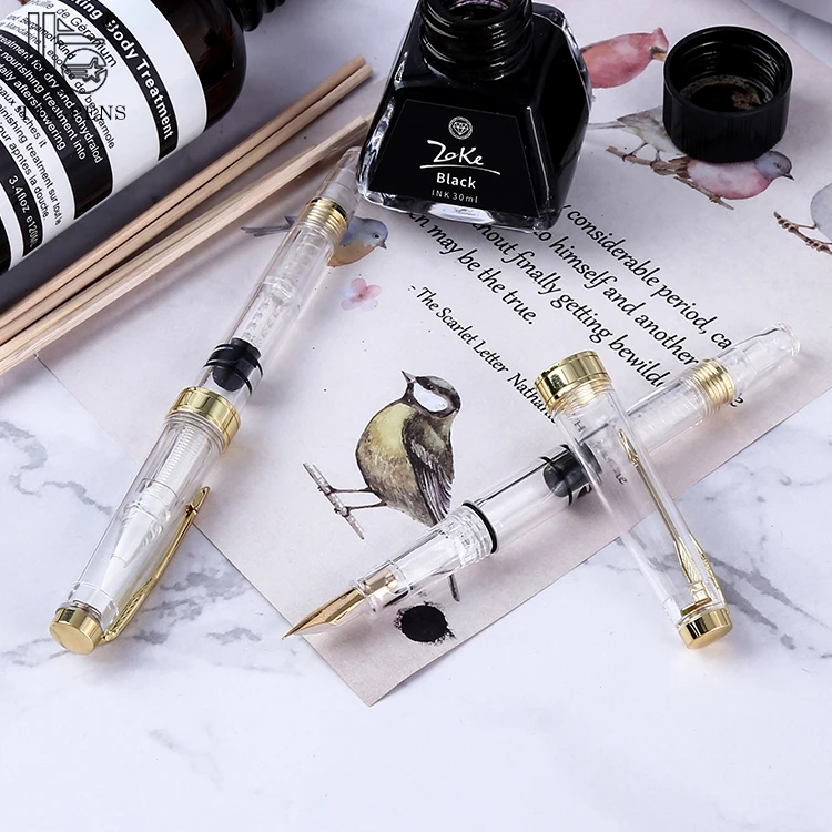 

Transparent Plastic calligraphy nibs plastic gifts fountain pen for students