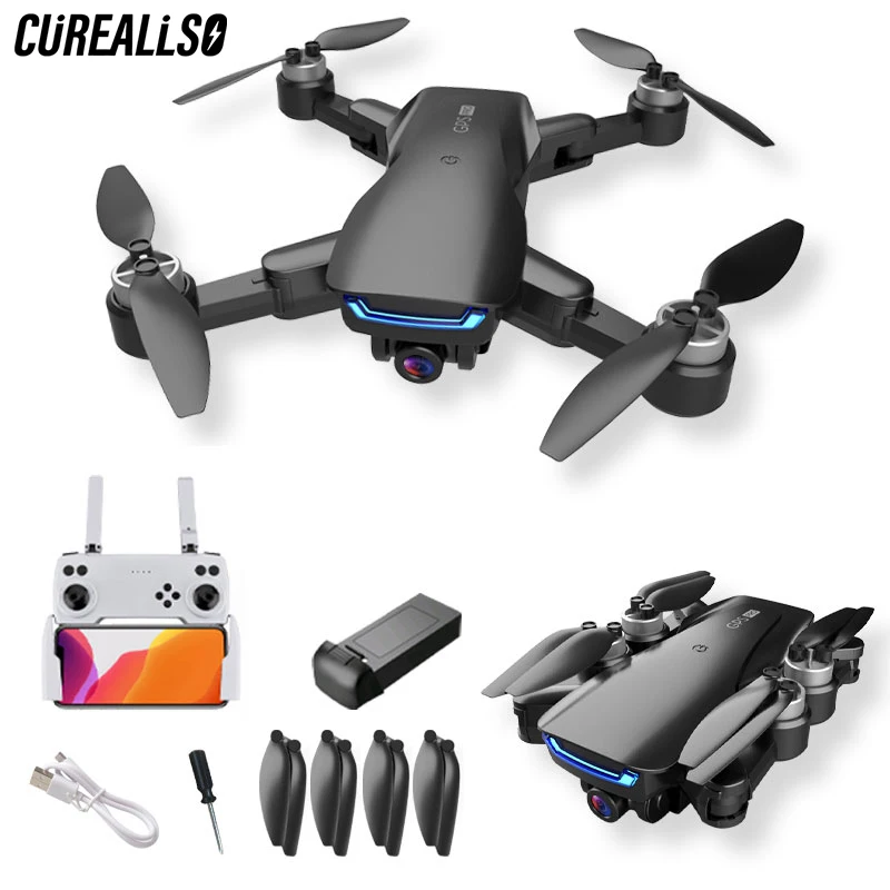 

LU5 Folding drone HD 4K aerial photography brushless GPS electric dimming flow dual camera quadcopter drone with camera, Charcoal, light gray, orange