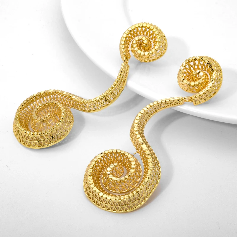 

Dubai gold plated jewelry various styles simple cheap gold earring designs for women