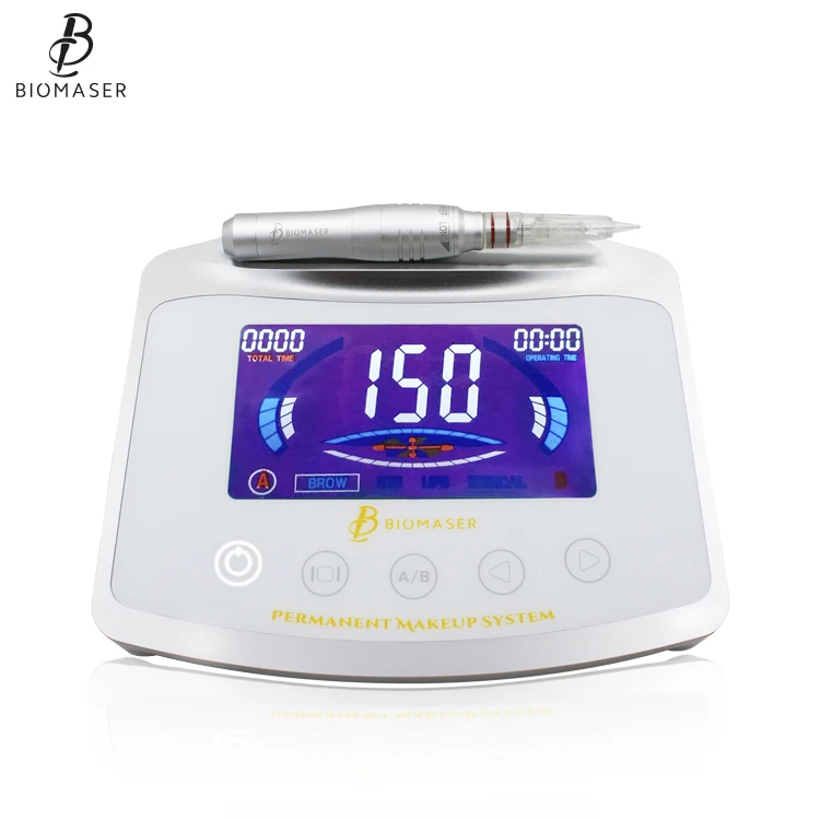 

2019~2020 newest Biomaser Luxury No noise Magnetic attraction Coreless motor permanent makeup machine germany, Black/white/oem color panel