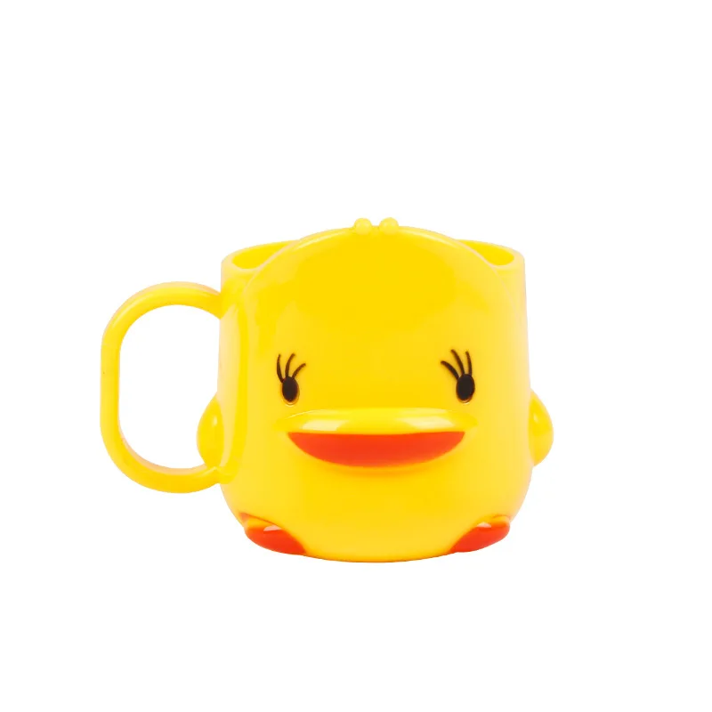 

cheap Cute cartoon yellow duck cup kawaii mug kids toothbrush plastic cup