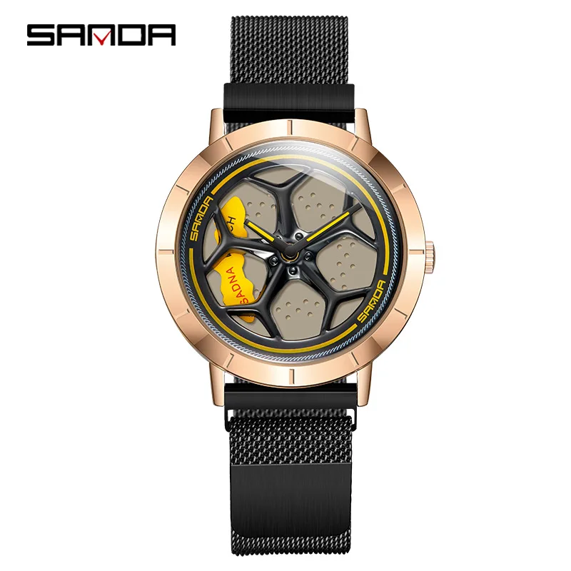 

New Fashion Rotating Design Watches For Men Quartz Stainless Steel Waterproof 360 Turning Stylish Wrist Watch Luxury Wristwatch