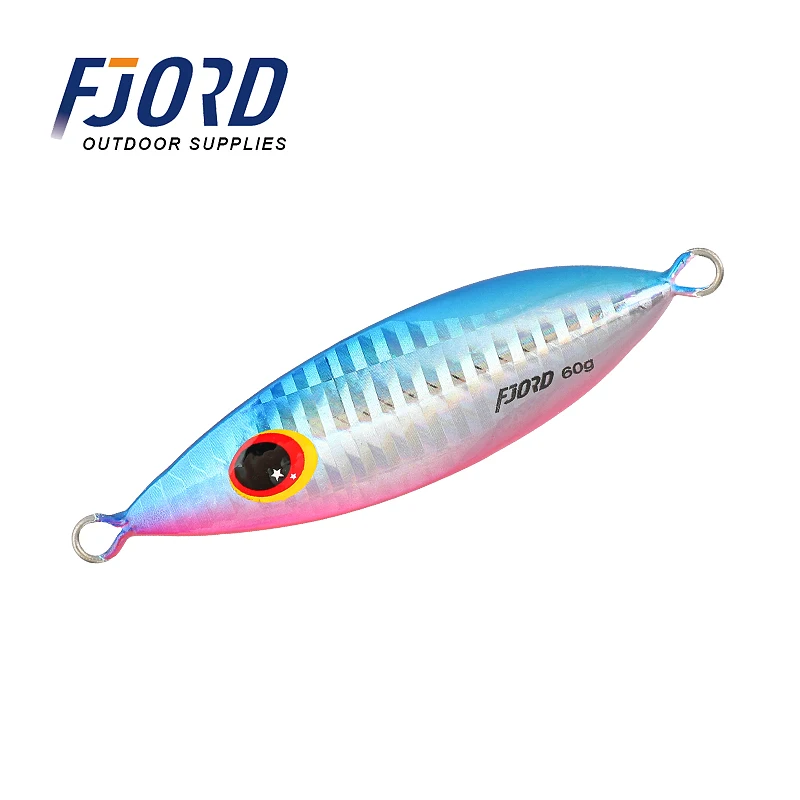 

FJORD Hot selling 30G/40G/60G Lead Fishing lures Metal Vibe Jig With High Quality Hooks, Glow customized