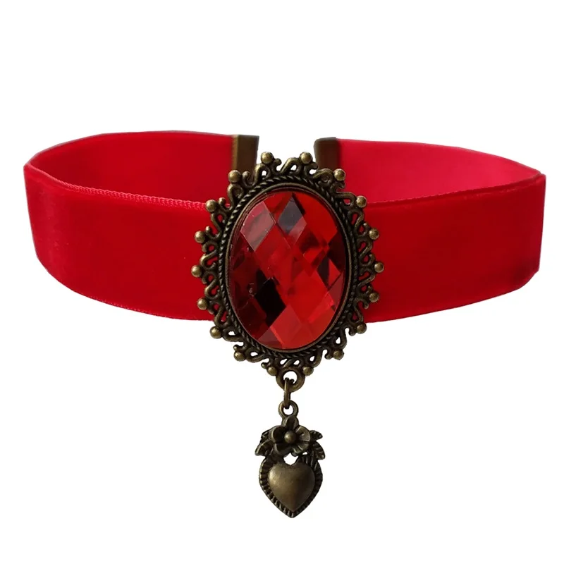 

Handmade Red Ribbon Choker Necklace & Pendant Women Accessories Gothic Jewelry Statement Necklace Party Jewelry