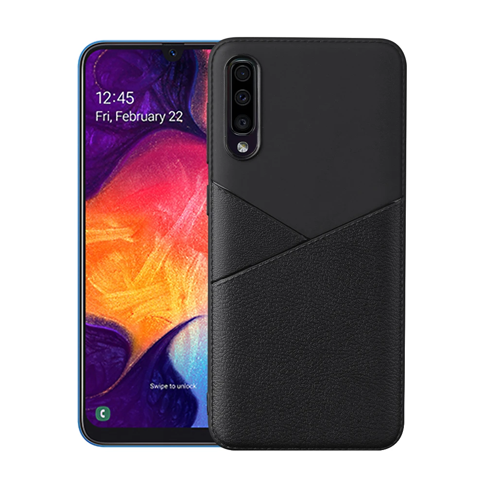 

factory pruice Luxury Business Slim Soft Back Cover For Samsung A30,A50,A70,Flexible Durable Leather Wallet phone case for samsu, Various color available