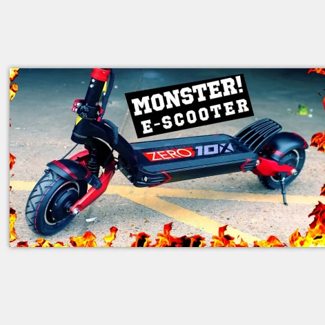 MONSTER E-SCOOTER! Powerful Dual Motor Zero 10x Electric Scooter of 52V 23.5AH 2000W