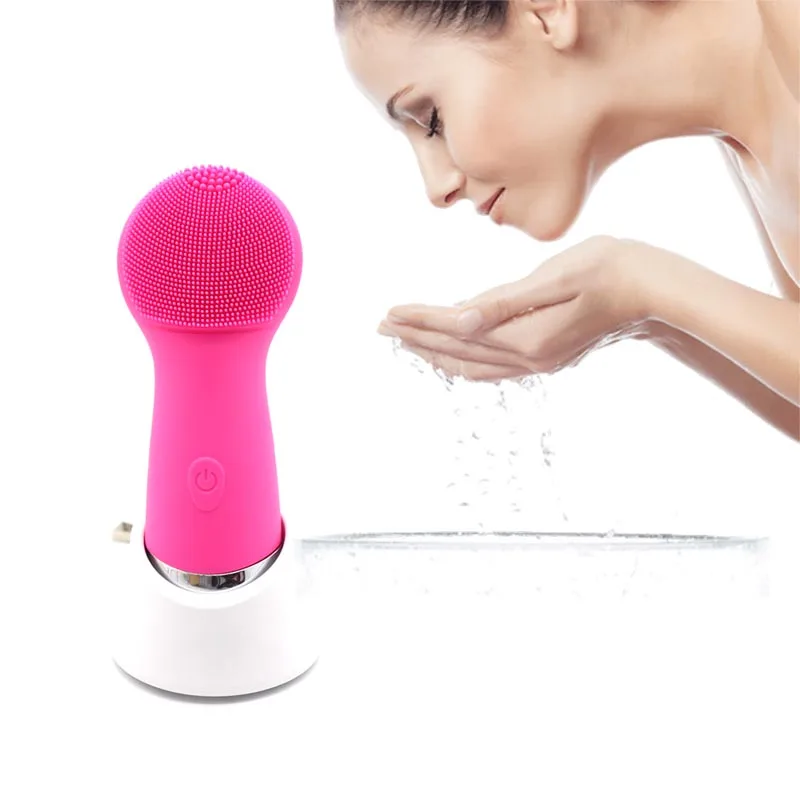 

Personal Skin Care Silicone Cleanser Sonic Electric Exfoliating Facial Pore Cleaner Cleansing Face Brush For Face Clean Massage