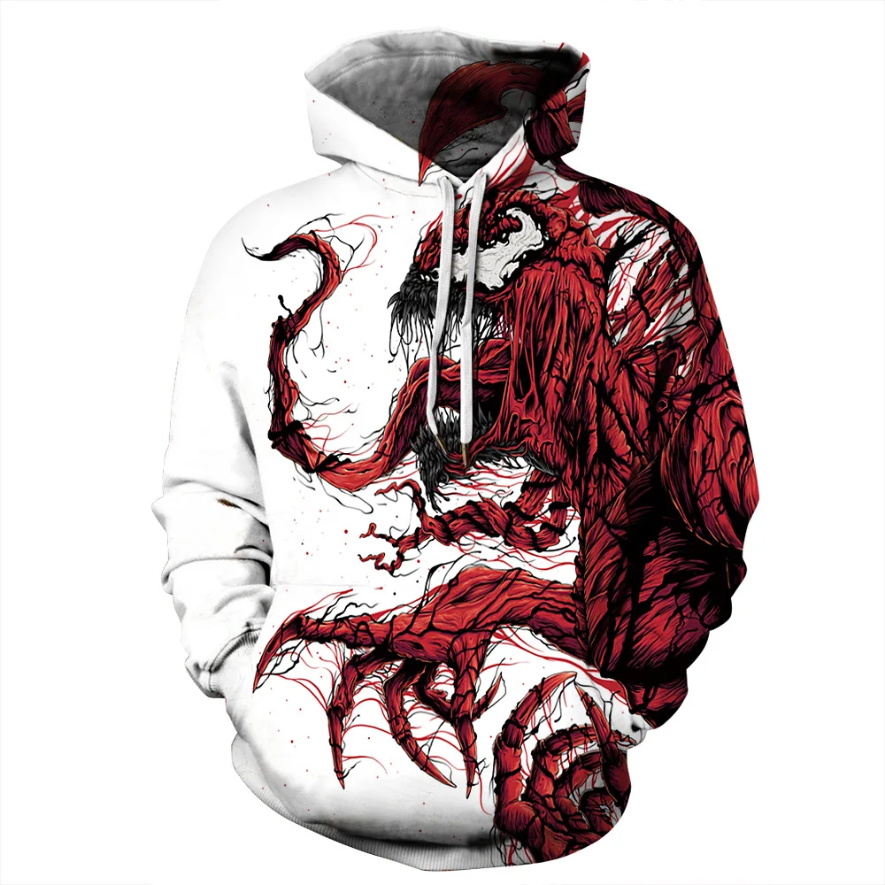 

Hot Sale New arrive popular Marvel movie venom 3D Printed Hoodies Men Women Hooded Sweatshirts hip hop Pullover Pocket Jackets, Custom pantone color