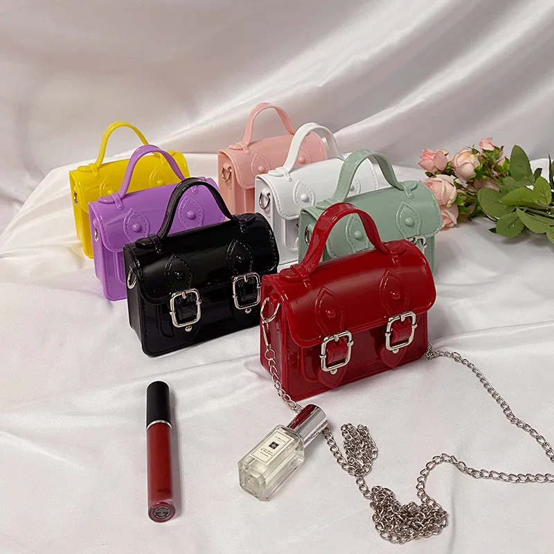 

2021 Summer Candy color Messenger bag Female Mini Cute handbags PVC Jelly bag for Lady, Multi color