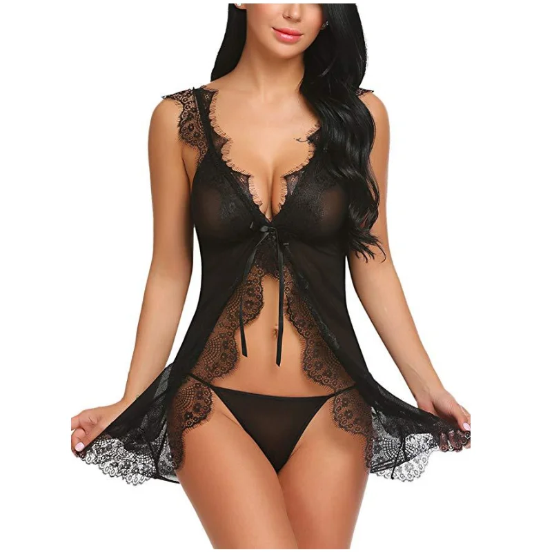

Wholesale Hot Selling Transparent Babydoll lace underwear erotic lingerie women, Burgundy,black,blue,purple,pink