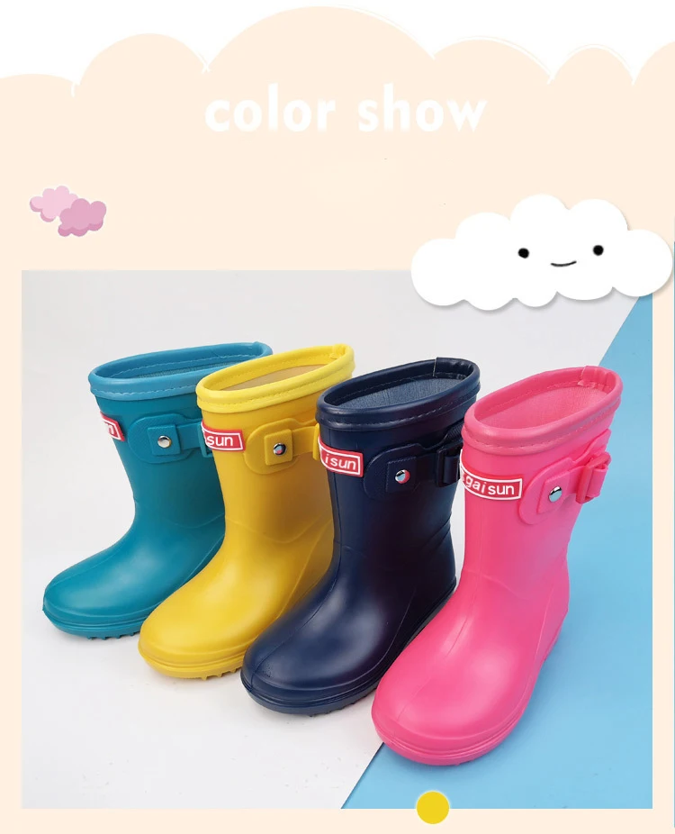 

Baby Soft Comfortable Water Shoes Lovely Water Proof Lovely Rain Shoes Summer Unisex Anti-skid Rain Boots Ankle Rian Boots Shoes, Pink yellow navy and green