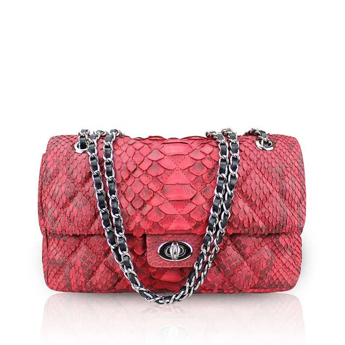 

Sac A Main Femme Classic Luxury Women Genuine Snake Skin Leather Quilted Crossbody Flap Chain Shoulder Bags Handbags For Women