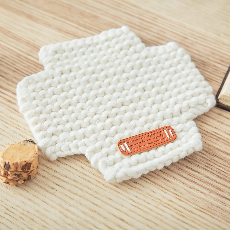 product bd knit round handmade crochet coasters table decor knitted cotton acrylic knitting pad cup mat-63