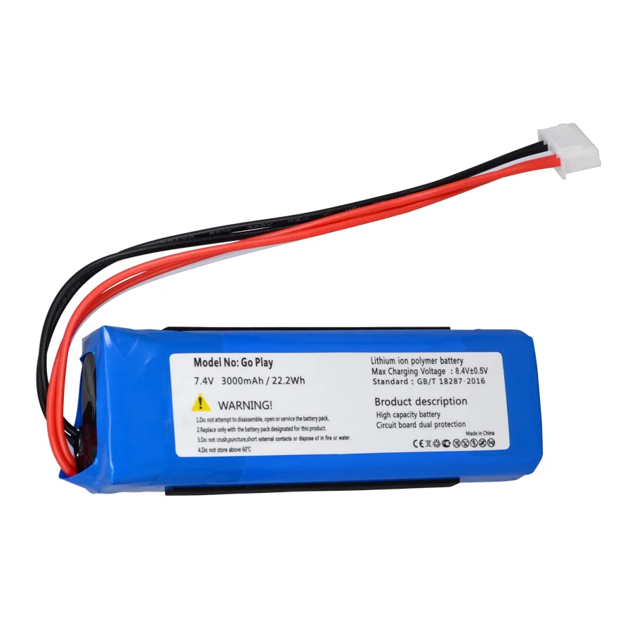 

22.2Wh 3000mAh 7.4V Li-polymer speaker battery for GSP1029102 01 harman kardon go play battery, Blue pvc