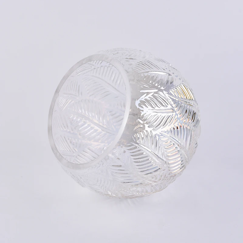 Clear Lotus leaf candle container votive glass candle vessel wedding decor in bulk