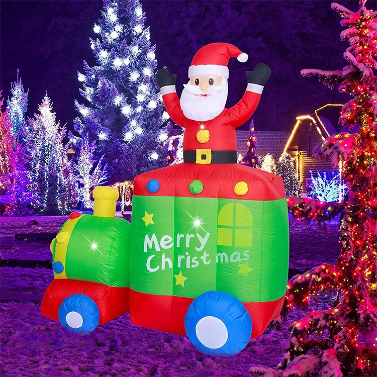 Outdoor Indoor Christmas Small Inflatable Santa With Led Lights For