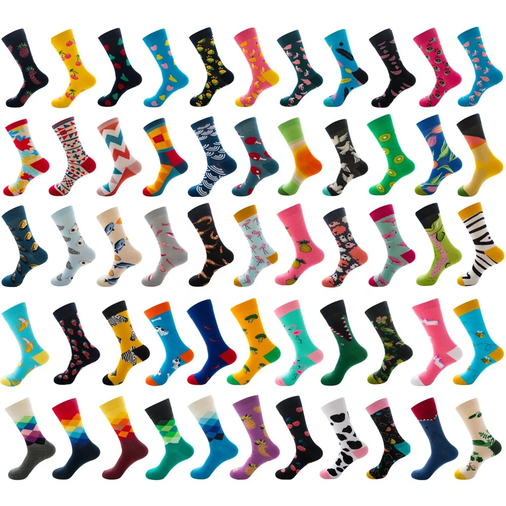 

British style impact pure cotton sport long tube happy socks men socks