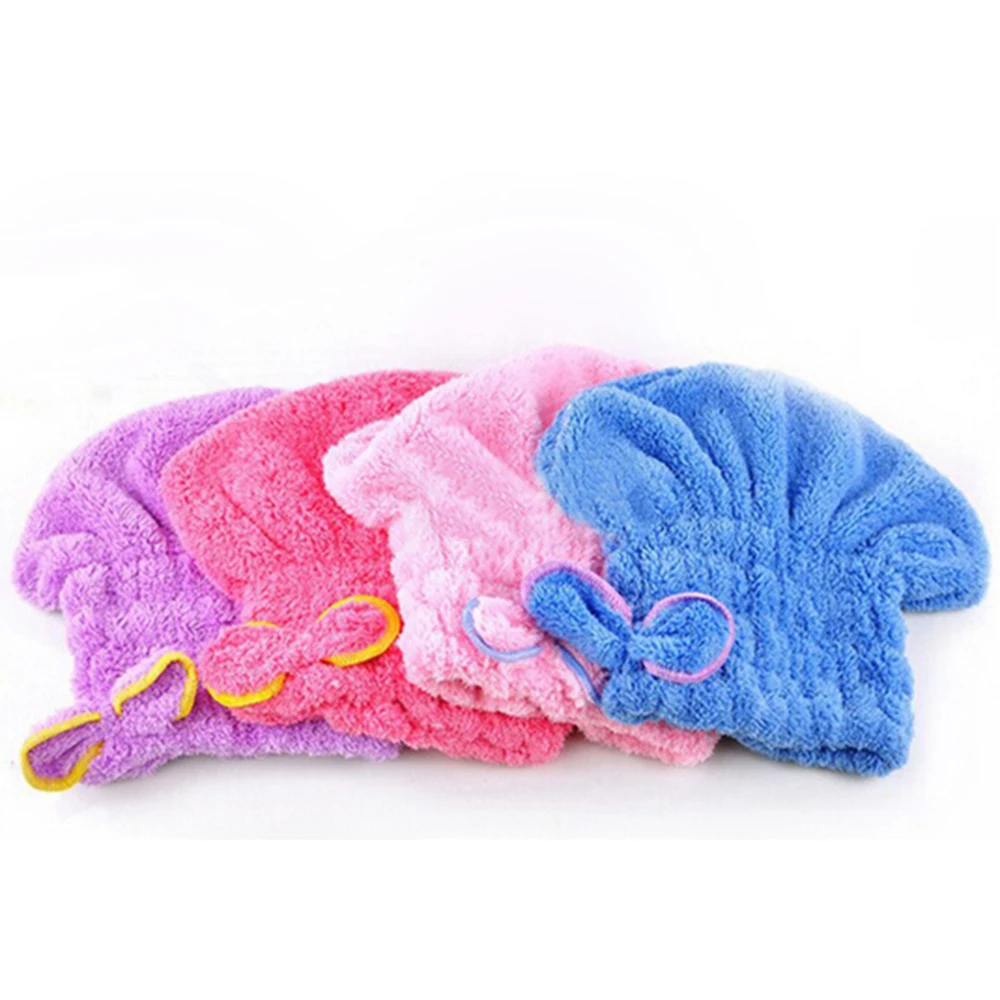 

Newly Textile Useful Dry Microfiber Turban Quick Hair Hats Wrapp Towels Bathing, Coloured