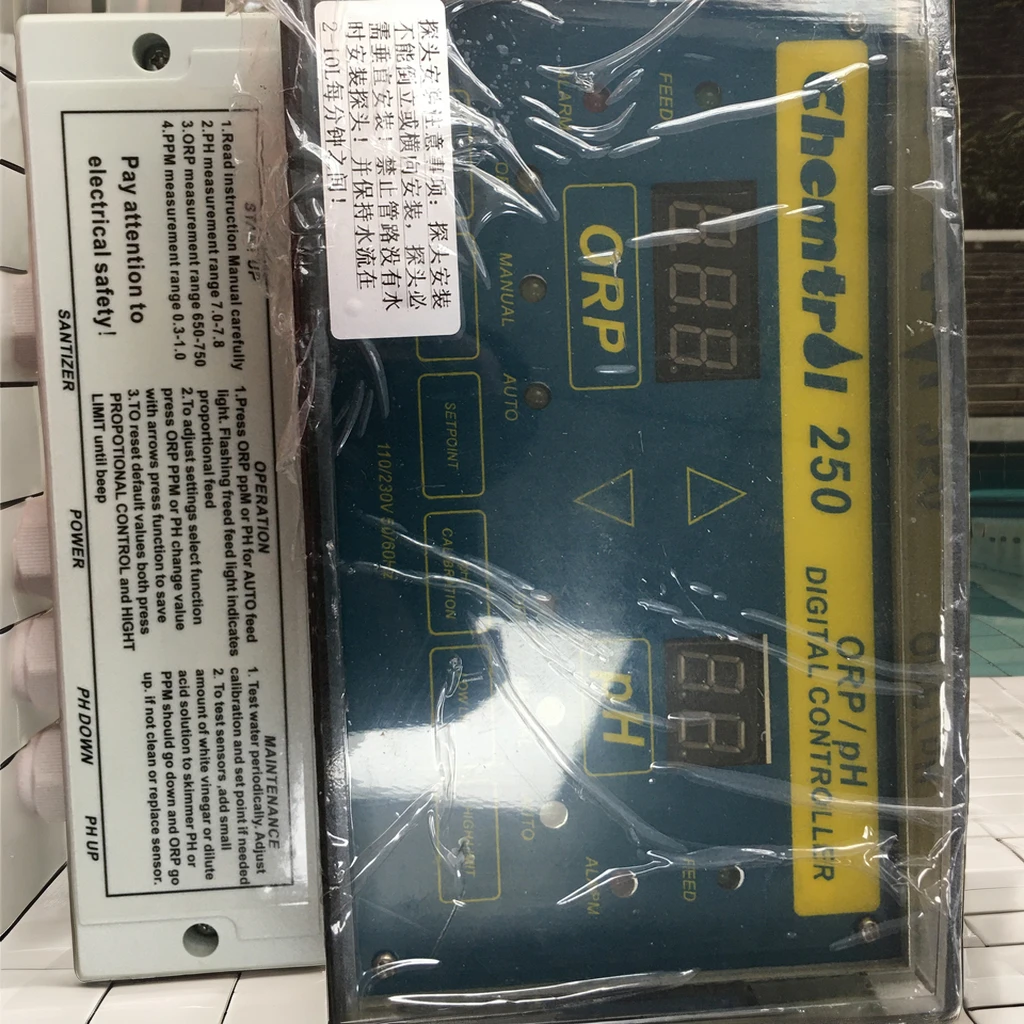 Automatic ORP/PH Water Quality Monitor Chlorinator Digital Controller for Swimming Pool pH + ORP 220V BINSPAPO 250 Series