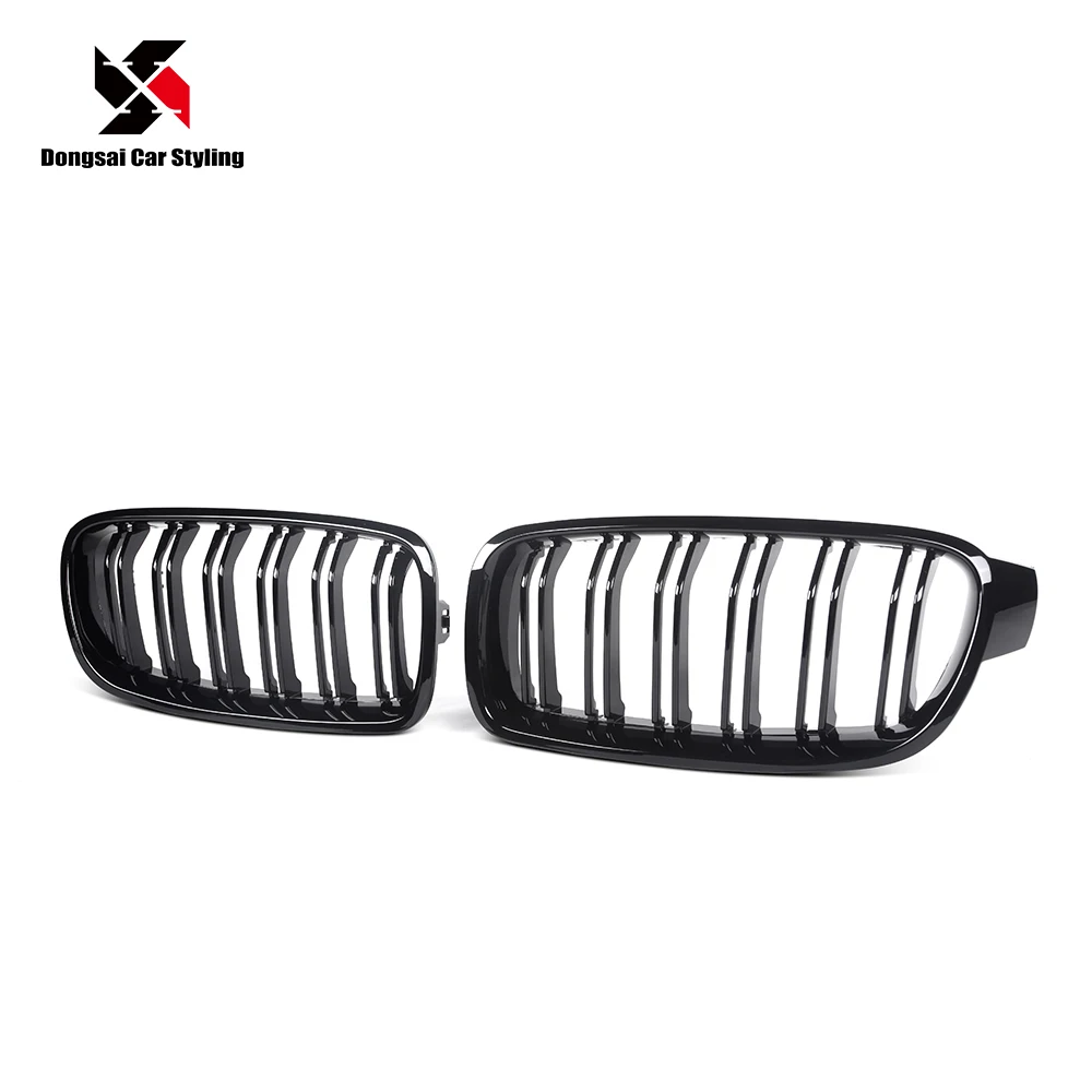 

ABS Double Slats Gloss Black Front Bumper Kidney Grille Mesh Grill for BMW 3 Series F30 F31 320i 335i 2012-2019