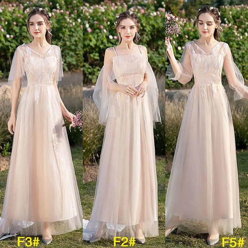 

Bridesmaid Dresses 2020 New Party Gowns Long Sleeves Fairy Long Plus Size Dress for Women