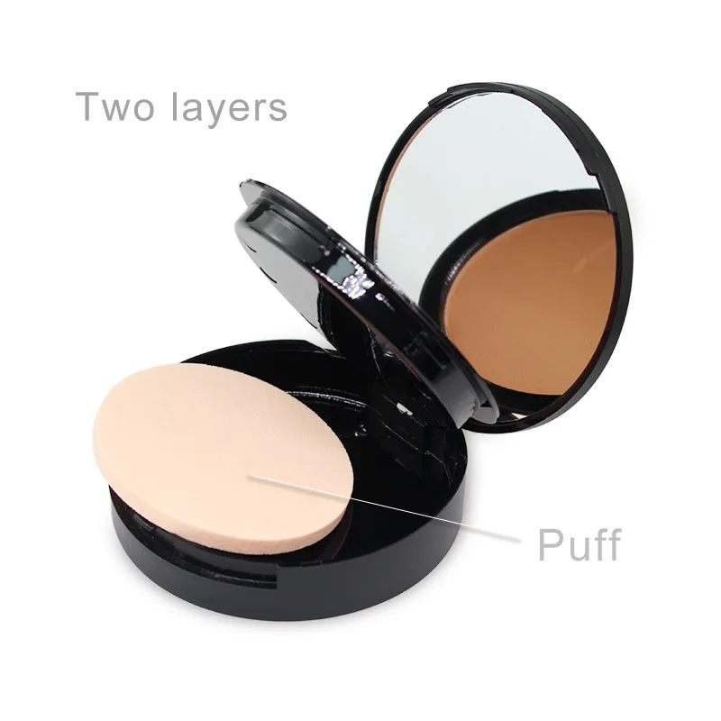 

Low MOQ Custom Brand Long Lasting Cruelty Free Natural Press Powder Cosmetic Case With Puff