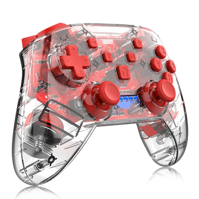 

In Stock NS Switch Pro Transport Colors Wireless Multiple Vibration 6 Axies Gamepad Joystick Game Controller, Transparent