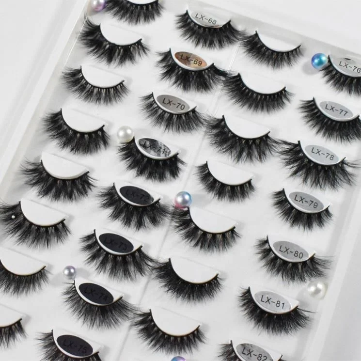 

LX BULK Popular style LX-SERIES 2020 Hot Sale 3D Mink Eyelashes 100% Real Mink Fur Eyelashes Handicraft wholesale customized