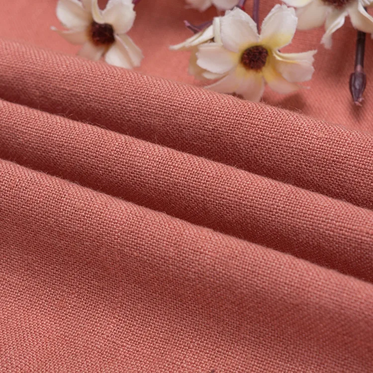 Premium Natural Texture 100% Linen Fabric 198gsm 138cm Sandwashed Plain Dyed Softness  Linen Fabric for Jackets Pants Suit Dress