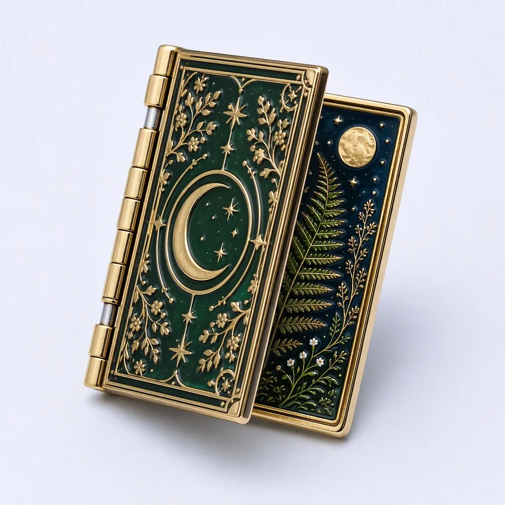 Botanical Moonlit Grimoire Hinged Pin