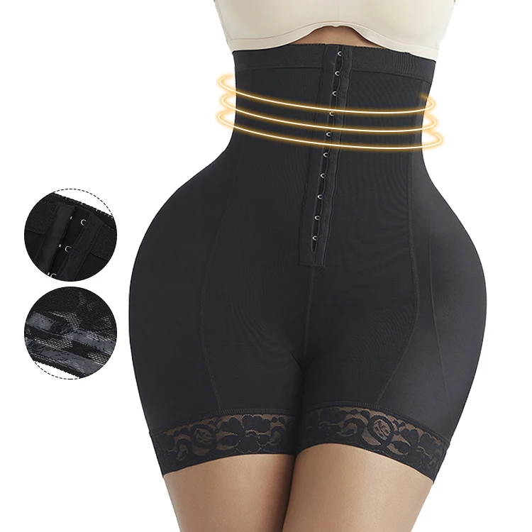 

Latest Design Adjustable Hooks High Waist Tummy Control Shaper 4 Padded Women Butt Lifter Hip Enhancer Shapewear, As show