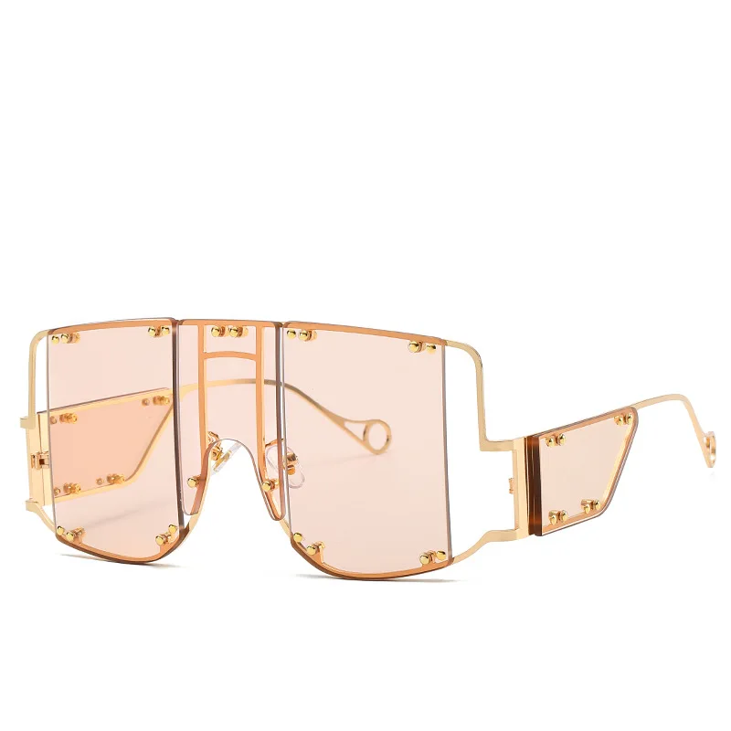 

2021 New Personality Large Frame Ladies One Piece Lens Sunglasses Shades