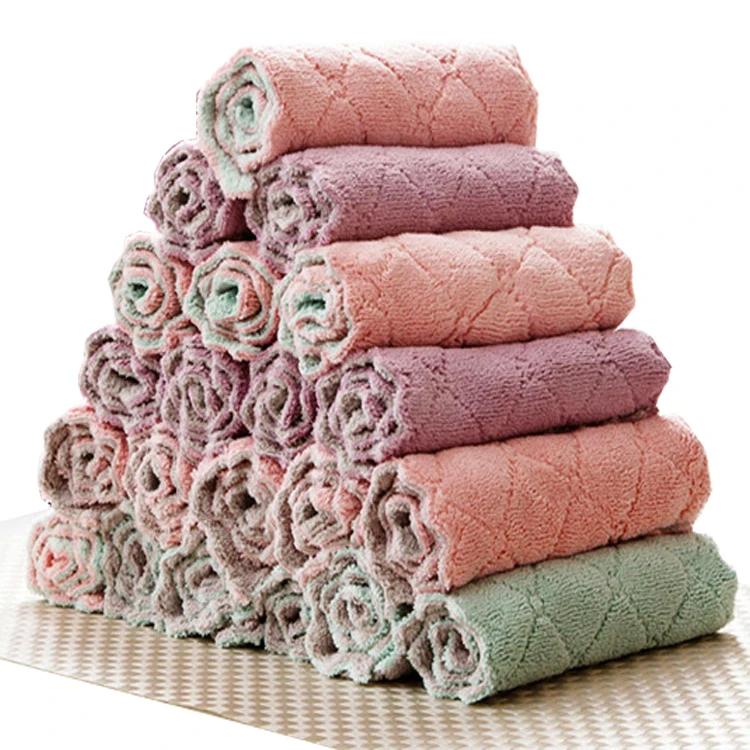 

Reusable Strong Water Absorption Microfiber Fiber Kitchen Cleaning Dish Towels, Can be chosen