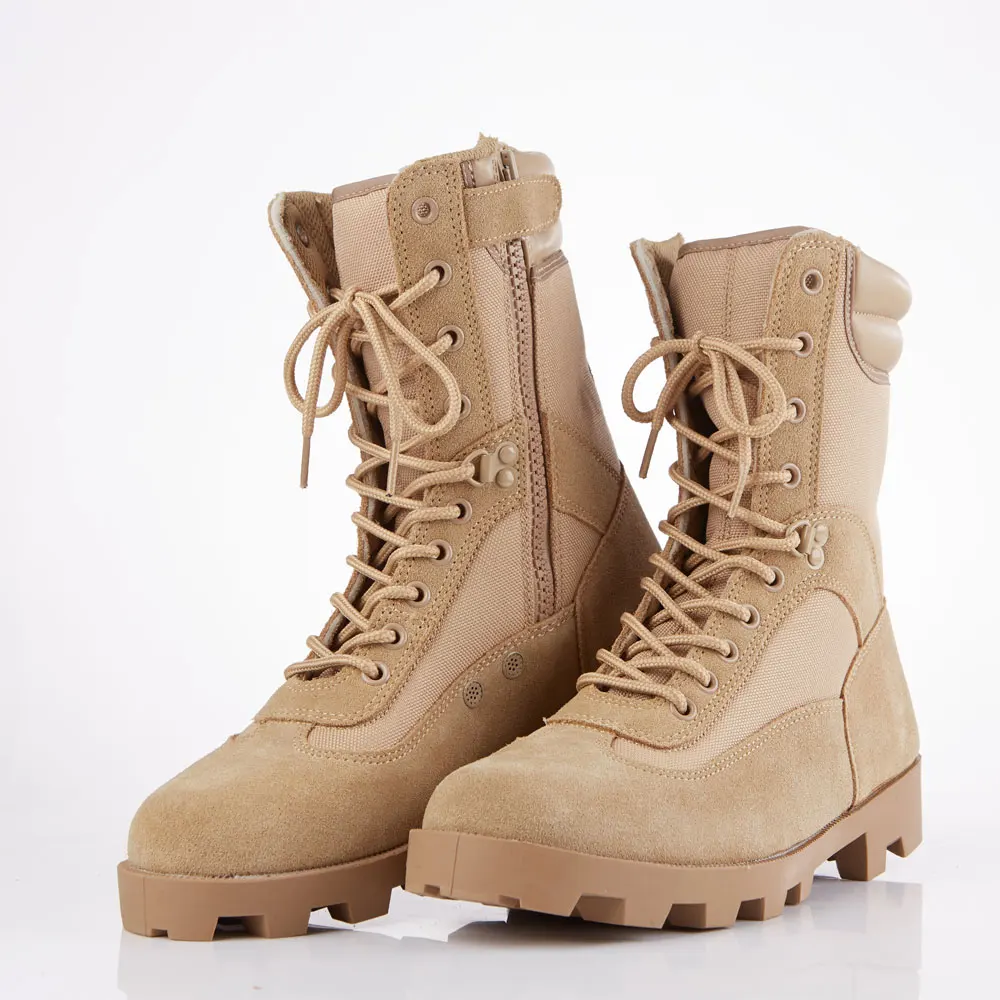 

CQB.SWAT Wholesale Leather Army Jungle Ankle Khaki Leather Military Tactical Combat Beige Boots for Men Black, Black/desert