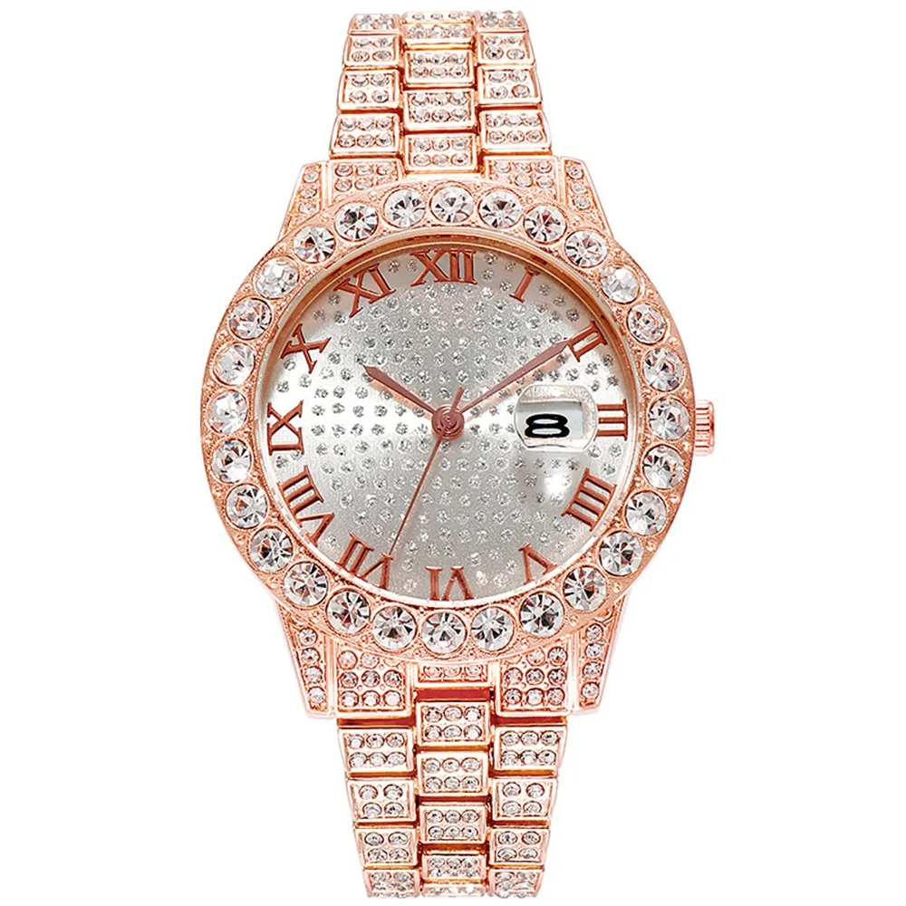 

wholesale custom luxury iced out ladies wristwatches hip hop big wrist diamond Quartz watches for men