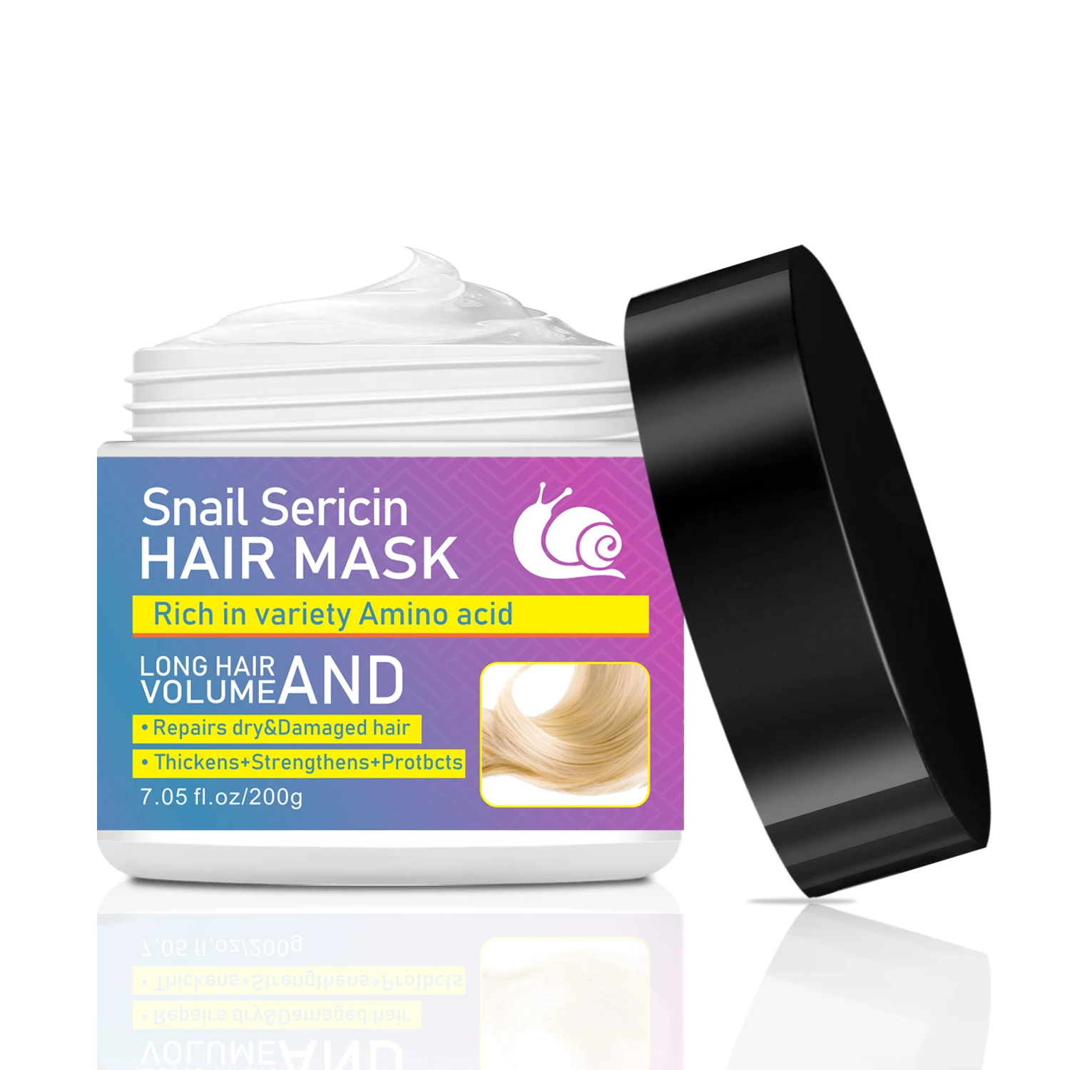 

Repairs Dry and Damaged Hair rich in variety Amino Acid snail collagen hair mask free evaporation film hairdressing products