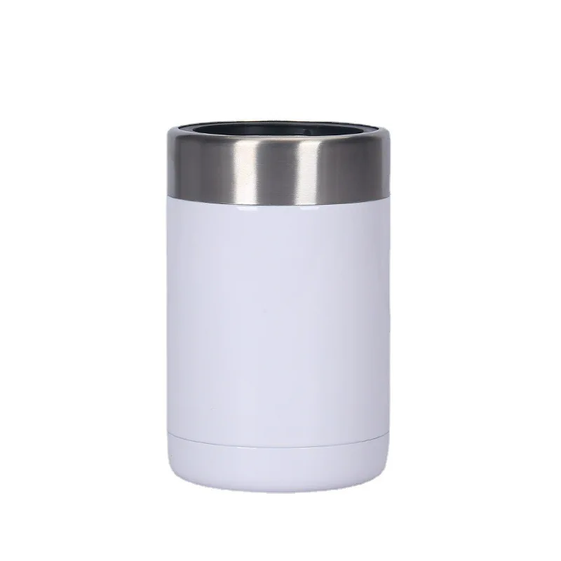 

12 oz Double Wall Stainless Steel Can Holder Vacuum Insulated Coffee Beer 12oz Sublimation Can Cooler with steel lid, Picture