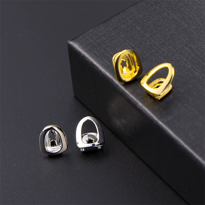 

New Mens Fashion Hip Hop silver&gold Dimoand single star Teeth Grillz brass materials teeth grillz teeth grillz jewelry