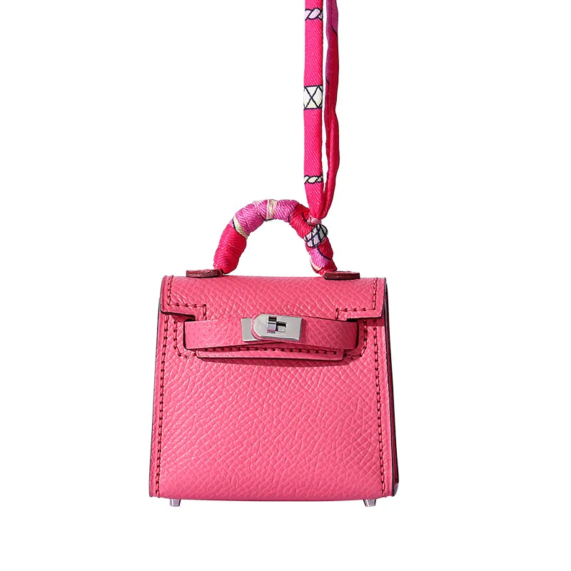 

Hand-stitched Genuine Leather Mini K Elly Bag Pendant