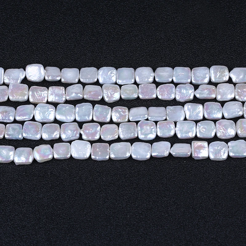 

10*10mm Square shape natural freshwater loose bead strand pearl