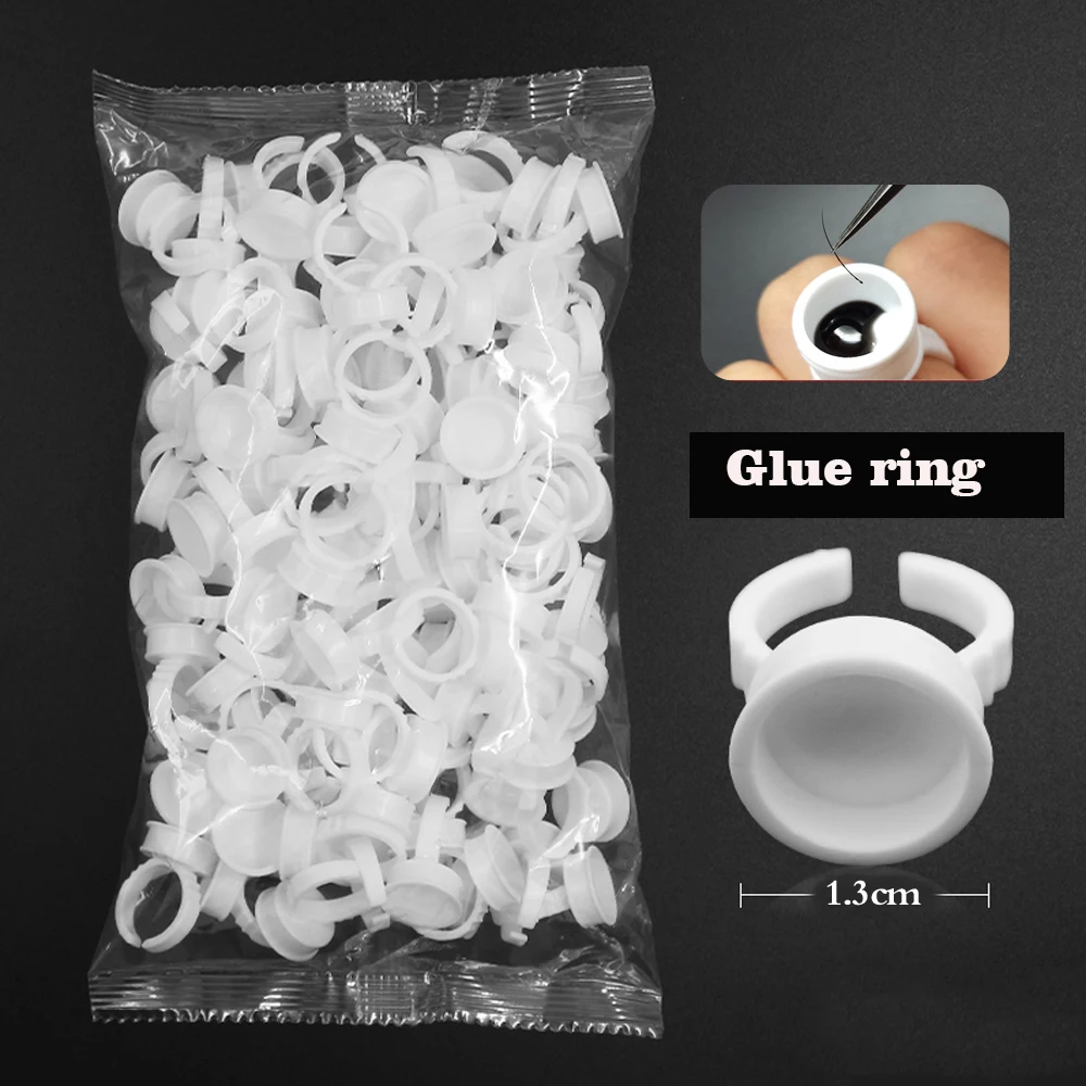 

Wholesale eyelash tools disposable eyelash extension glue ring lash glue holder, White color