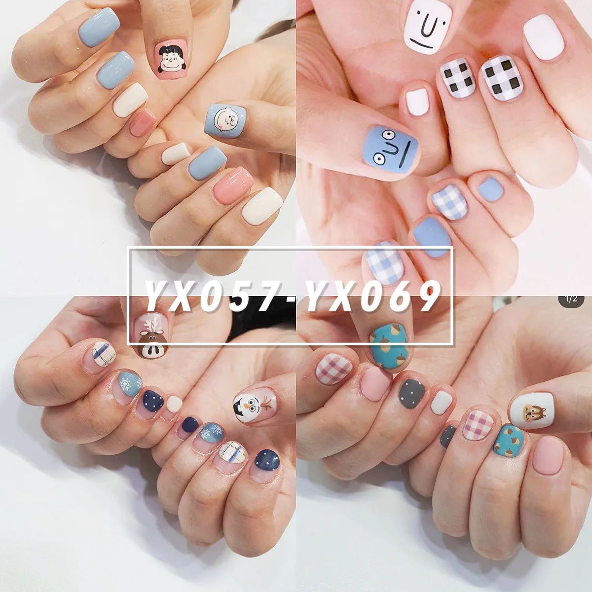 

YX057-YX069 New Cartoon Series Nail Sticker Manicure Full Sticker Cartoon Nail Sticker