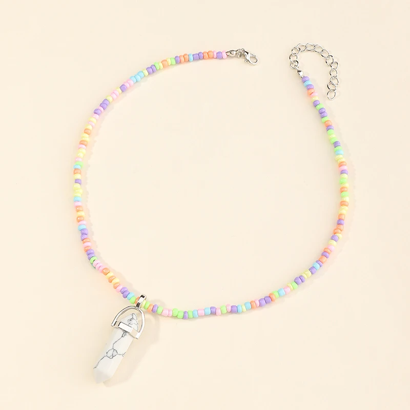 

Handmade Bohemia Beads Crystal Crafts Yoga Necklace Natural StoneJewelry For Women