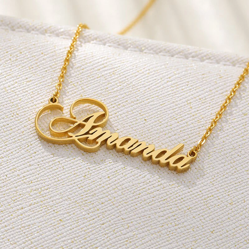

Stainless Steel Personalised Customised Jewelry Custom Gold Plated Chain Name Necklace For Women Girls, Gold,silver,rose gold,gun black