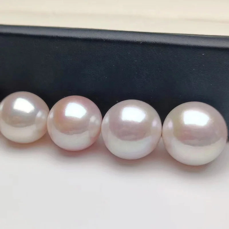 

high luster Natural freshwater pearl top quality 3A Grade loose half hole perfect round freshwater pearls beads