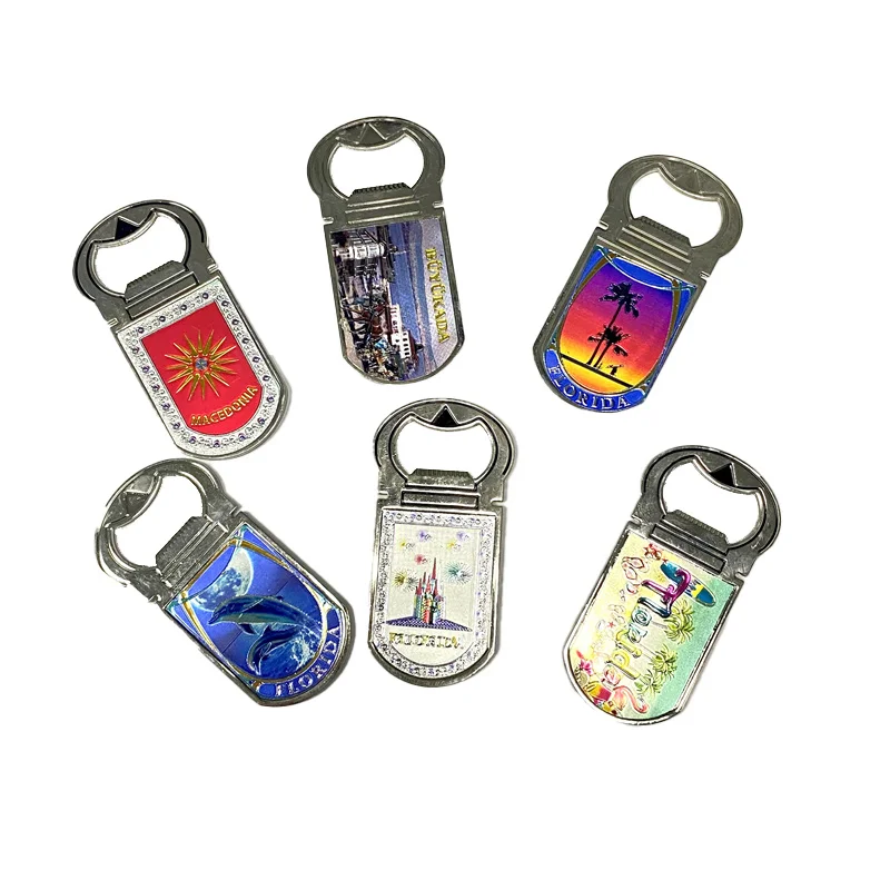 

Wholesale Customized Design Zinc Alloy Metal Souvenir Fridge Magnet Bottle Opener