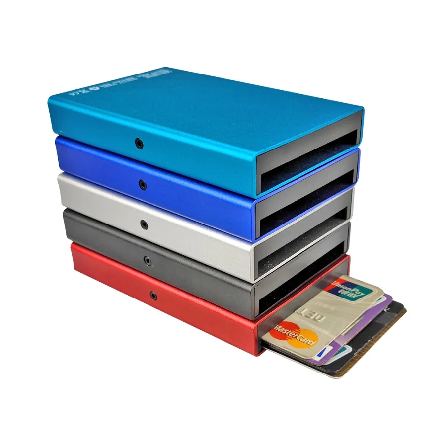 

Multi-Function Aluminium RFID Blocking Portable Card Holder with Power Bank